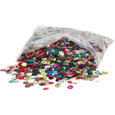 Pailletten, rond, afm 6 mm, 100 gr/ 1 doos