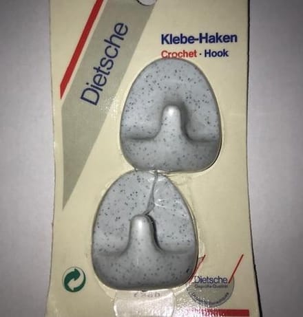 Universele handdoekhaken zelfklevend (setje van 2) wit gespikkeld