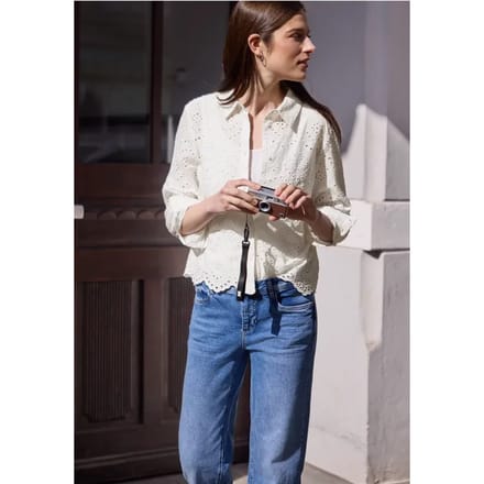 Blouse met lange mouwen en shiffleypatroon