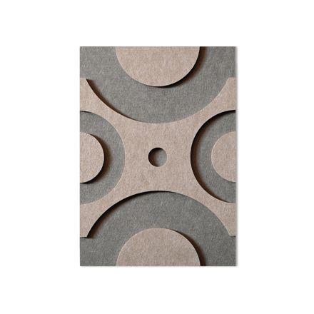 Dot vilt wanddecoratie - Grey & taupe / Kleur buiten / 43 x 30 cm