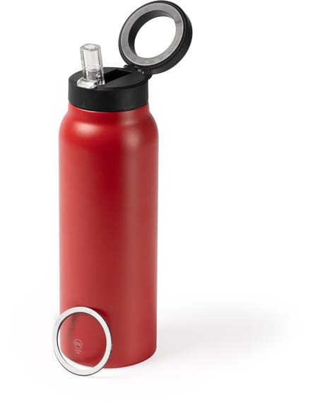 Dubbelwandige RVS Thermosfles. 750 ml kleur Rood Heydud 1787