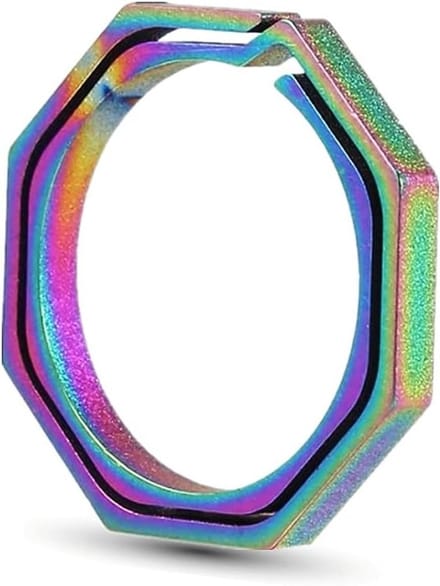 Lichtgewicht titanium sleutelhanger met octagonale ring, multifunctionele EDC carabiner voor dagelijks gebruik