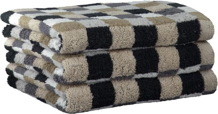 Cawo Lifestyle Karo Handdoek - Kiezelsteen 50x100