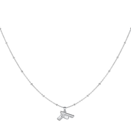 Bijoutheek Collier Pistool 3D Zilver