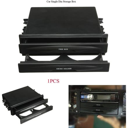 Universele auto Dual Din auto opbergdoos CD radio bekerhouder opbergdoos black