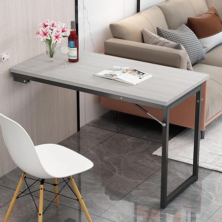 Klaptafel aan muur - Wandbureau - Ruimtebesparend werken - Schokbestendig tafelblad - 120x60x75CM