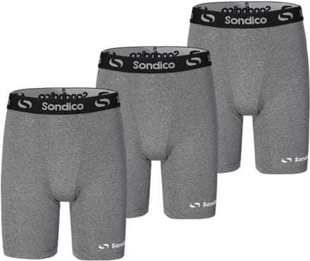 3-Pack Sondico Slindingshort - Sportshort - Lengte 15 cm - Heren - Mid grey - Maat M
