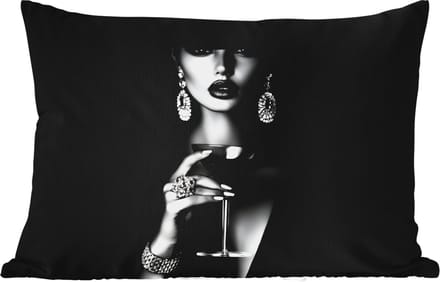Buitenkussens - Tuin - Vrouw - Cocktail - Chic - 50x30 cm