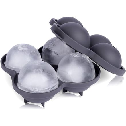Ijsbalmaker voor 4 ijsballen - Siliconevorm - Zwart