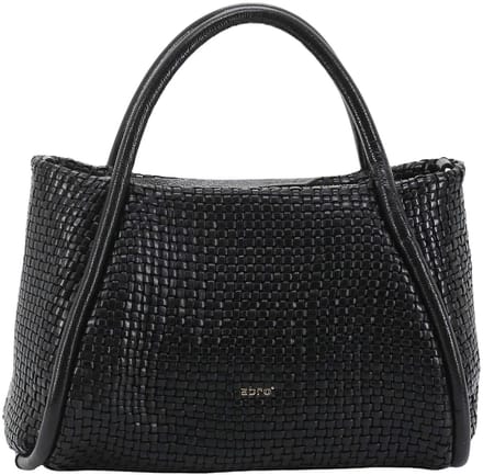 abro Leren Schoudertas Handtas Leather Mini Eleonor Shopper Willow Black / Gold Zwart