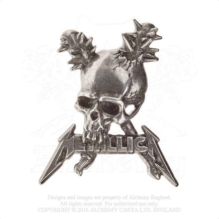 Alchemy Metallica - Damage Including Skull Pin - Zilverkleurig