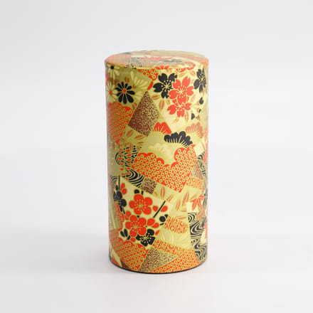 Tokyo Design Studio - Flower Theeblik - Rood/Goud - RVS Theeblik - 200 gram - 7,4 x 15,5 cm