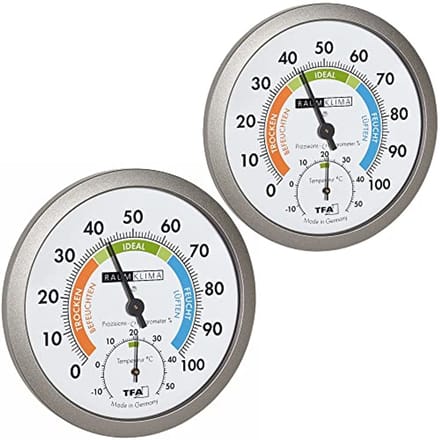 Analoge Thermo-Hygrometer voor Gezond Binnenklimaat - Set van 2