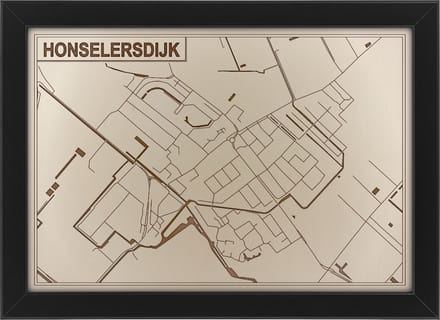 Houten stadskaart van Honselersdijk