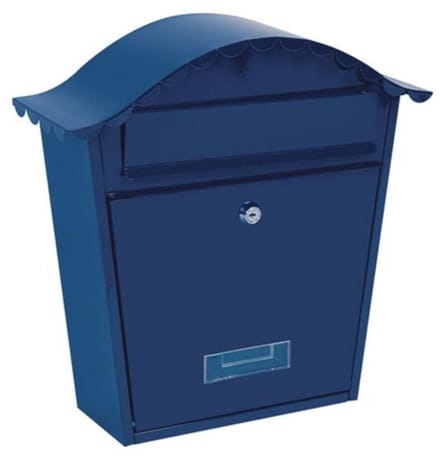 Wandmailbox met Naamplaatje en Sleutels - Blauw - 37 x 26.5 x 13.2 cm