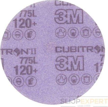 3M Cubitron II Hookit Schijf 775L, 125 mm, Zonder Gaten, 120+