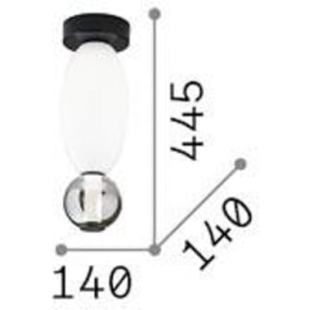 Ideal Lux LED plafondlamp Lumiere-1, opaal/grijs glas, zwart