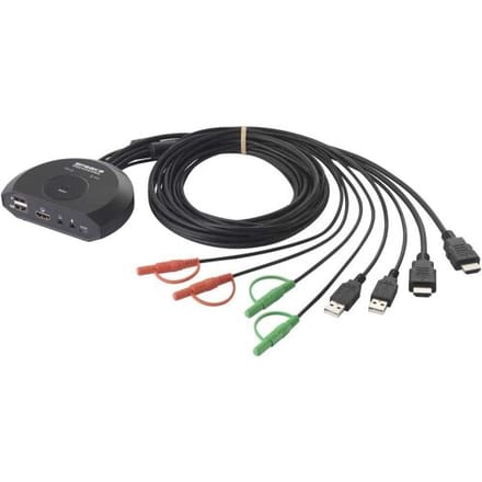 SpeaKa Professional SP-KVM-210 KVM-switch 2 poorten HDMI Toetsenbord 4096 x 2160 Pixel