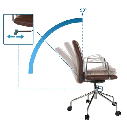 Bureaustoel / directiestoel VEMONA 30 PU bruin hjh OFFICE