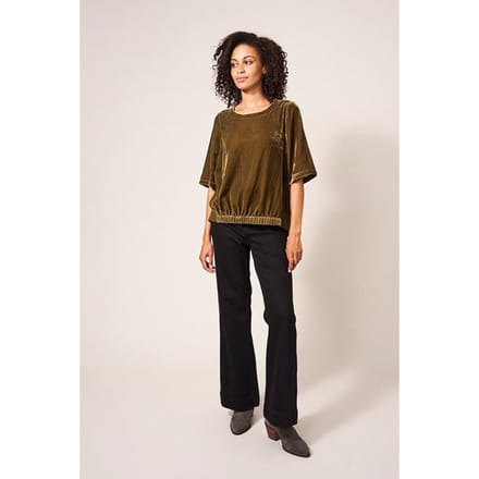 White Stuff Viola Velvet Top Mid Chartreuse Taglia: 14 | Magliette intime Outlet | Donna | Verde