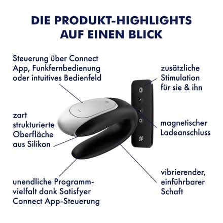 Satisfyer 'Double Fun Connect App', 9,5 cm, met afstandsbediening
