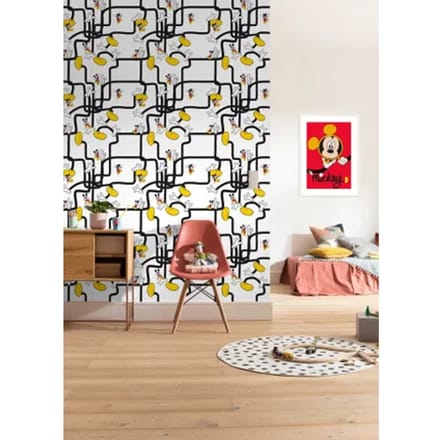 Fotobehang - Mickey Mouse Foot Labyrinth 200x280cm - Vliesbehang