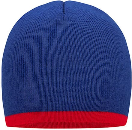Myrtle Beach 'Contrasting Border Beanie' Blauw/Rood