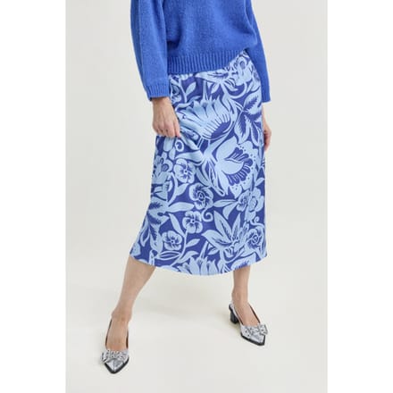 Josephine & Co Sia Skirt Ocean Blue Print Maat: 36 | Midi Rokken Outlet | Dames | Blauw