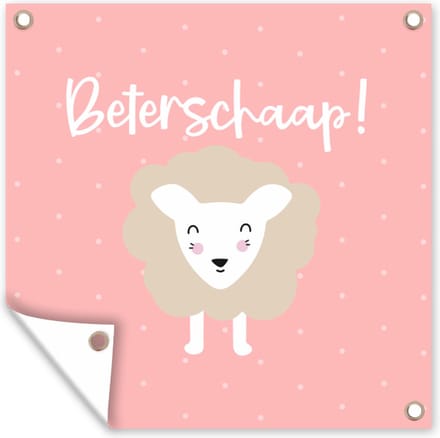Tuindoek Beterschap - Quotes - Schaap - 100x100 cm