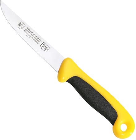 RÖR Solingen Universeelmes – Extra Grip – RVS – Lemmet 13 cm – Zwart met Geel
