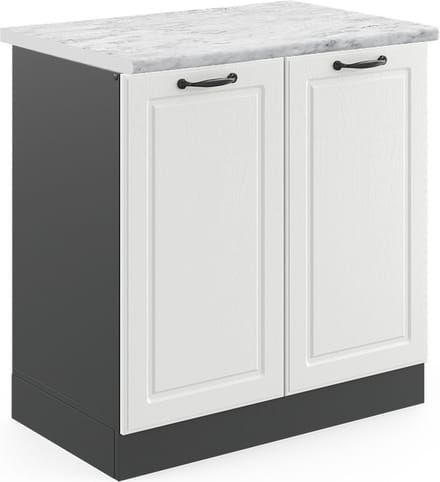 Vicco R-Line Wastafelkast – 80 cm, WB Marmer Wit Landhuis