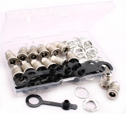 Dailygoods - 12 Stuks DC Jack Stekker Vrouwelijk 5,5 mm x 2,1 mm met Waterdichte Dop