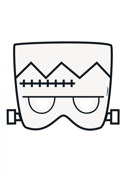 UNIQUE - 8 papieren maskers om te kleuren Halloween, creatieve kinderactiviteit