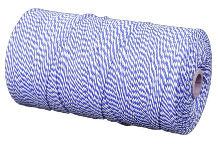 Katoenkoord - Blauw/Wit - Touw - spoel 500gr - dikte 1,2mm - lengte 650 mtr (Nr.16)