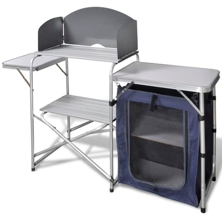 vidaXL - Campingkeuken - inklapbaar - met - windscherm - aluminium