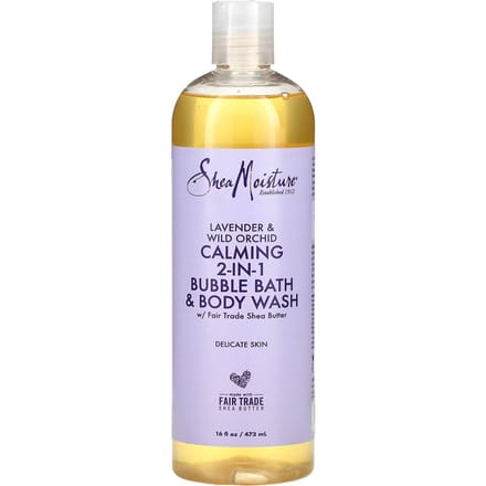 SheaMoisture, Kalmerende 2-in-1 Schuimende Bad- & Douchegel, Lavendel en Wilde Orchidee, 473 ml (473 ml) white