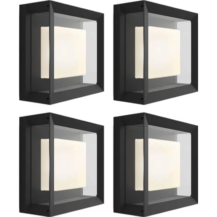 Philips Hue Econic muurlamp White and Color Zwart modern 4-pack