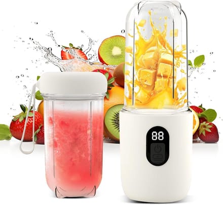 Draagbare Blender - Smoothie Maker - Onderweg Mixen - Krachtige Motor - 500ML Fles - Wit