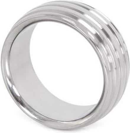 Kiotos - Luxe RVS Donut Cockring Fancy Met voelbare Groeven 45 mm