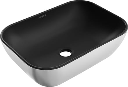 Mexen Rita opzetwastafel 45 x 32 cm, zwart mat/zilver - 21084574