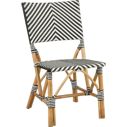 Mica Decorations Mandox Bistrostoel - L45,5 x B57 x H89 cm - Rotan - Zwart, Wit