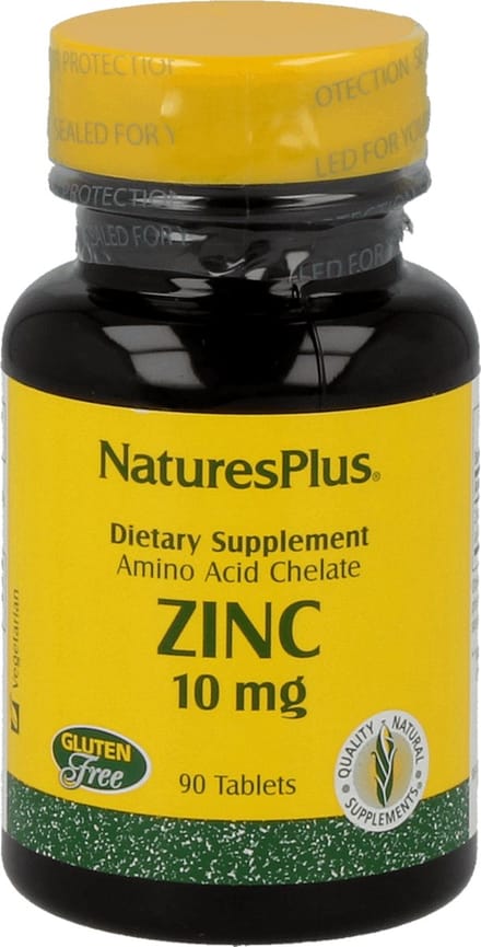 Zinc 10 mg, Zink van Nature's Plus in 10 mg, 90 tabletten