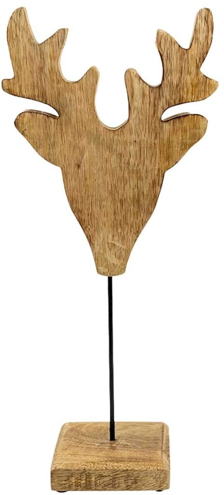 staand hert mango hout h41 d18x10cm