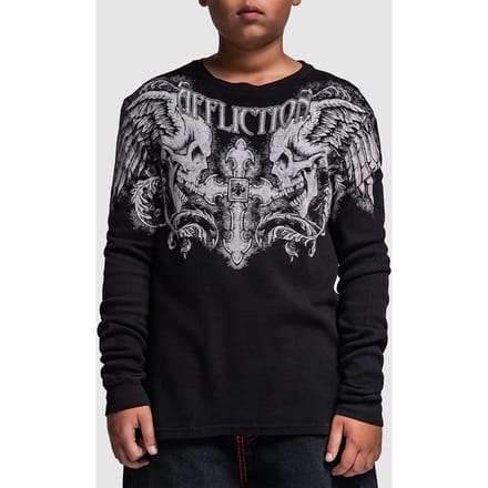Affliction Winged Up Thermal Longsleeve T-Shirt zwart