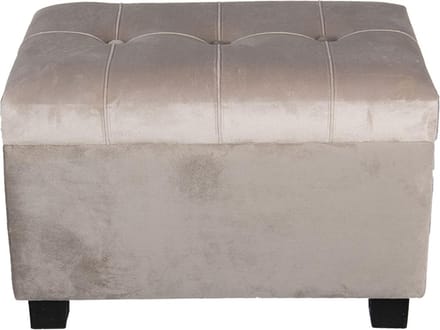 Clayre & Eef Poef 50x34x33 cm Beige Hout