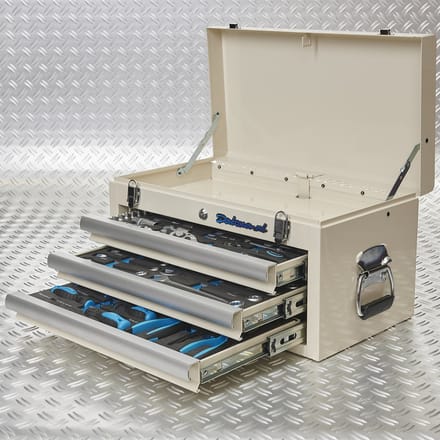 Datona® Gereedschapskist drie lades - 3 lades gevuld - Wit