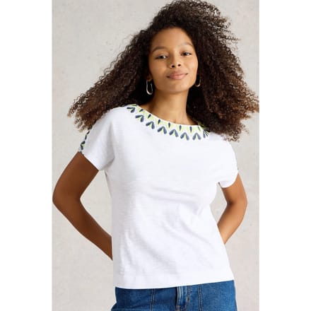 White Stuff Neva Embroidered Top White Multi Taglia: 10 | Maglie Sportivi Outlet | Donna | Bianco