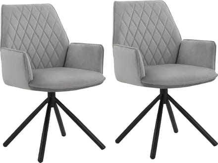 Preston-Eetkamerstoel - 2 Pack - Lichtgrijs