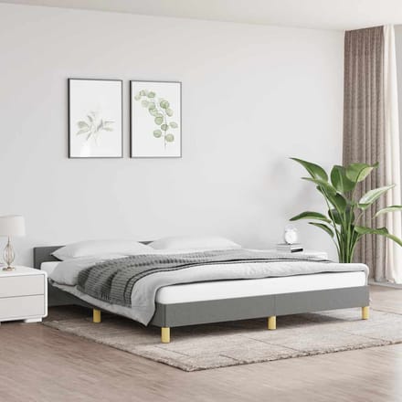 vidaXL - Bedframe - zonder - matras - stof - donkergrijs - 180x200 - cm