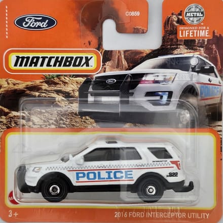 MATCHBOX INTERCEPTOR UTILITY 2016 POLICE WHITE (1:64)